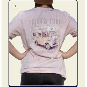 Tried And True Pink T Shirt Retro Ice Cream Truck Womens Small NWOT